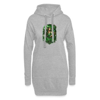 Déesse lunaire verte de la Vierge - Sweat-shirt à capuche long Femme - gris chiné - Devant
