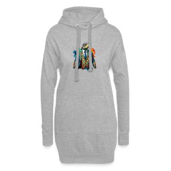 Tortue en costume - Sweat-shirt à capuche long Femme - gris chiné - Devant
