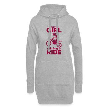 Moto Motocross Bike Racing Motorsport - Sweat-shirt à capuche long Femme - gris chiné - Devant