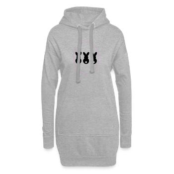 3 Lapin à l’ombre unie de l’œuf - Sweat-shirt à capuche long Femme - gris chiné - Devant