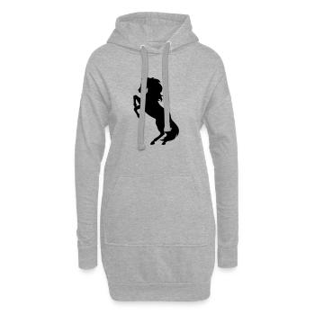 Pferd - Hoodie-Kleid - Grau meliert - Vorne