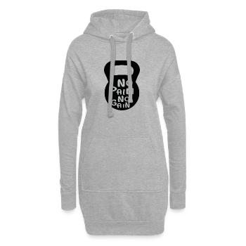 no pain no gain - Le classique du renforcement musculaire - Sweat-shirt à capuche long Femme - gris chiné - Devant
