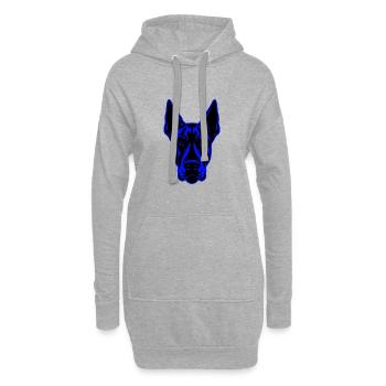 Doberman chien Portrait d’animal - Sweat-shirt à capuche long Femme - gris chiné - Devant