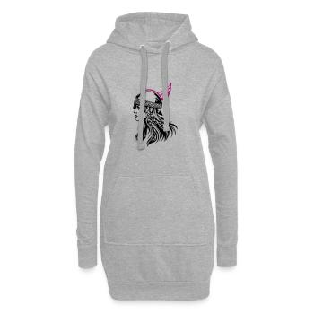 Wikinger Kriegerin Walküre - Hoodie-Kleid - Grau meliert - Vorne
