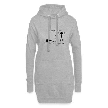 Burpees - Workout Training Fitness - Comic - Hoodie-Kleid - Grau meliert - Vorne