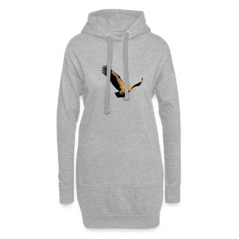Vautour - Sweat-shirt à capuche long Femme - gris chiné - Devant