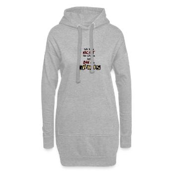 Ich lebe nicht im Chaos. Ich bin das Chaos - Hoodie-Kleid - Grau meliert - Vorne