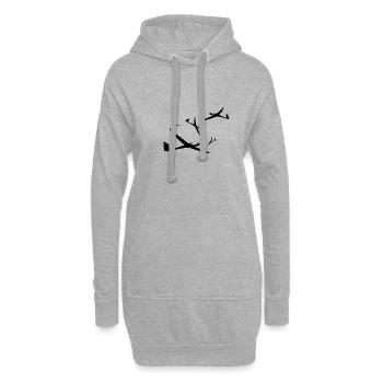Pilotes de planeurs, planeurs, planeurs - Sweat-shirt à capuche long Femme - gris chiné - Devant