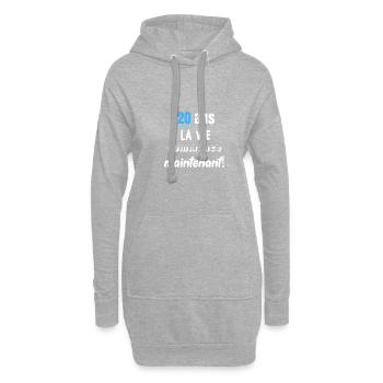 t-shirt anniversaire 20 ans, idée cadeau - Sweat-shirt à capuche long Femme - gris chiné - Devant