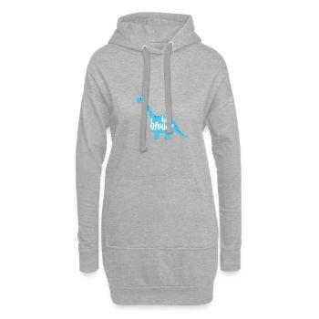 Dino Dinosaurier Langhals blau big brother - Hoodie-Kleid - Grau meliert - Vorne