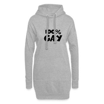 100 percent Gay - Sweat-shirt à capuche long Femme - gris chiné - Devant