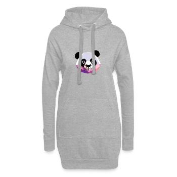 Panda Low Poly - Hoodie-Kleid - Grau meliert - Vorne