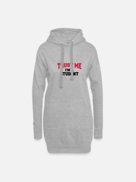 Trust me - I'm a Student - Hoodie Dress - heather grey