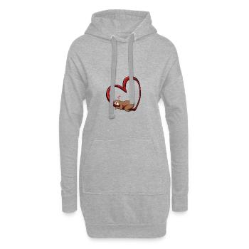 Sloth heart love animal lover relationship - Hoodie Dress - heather grey - Front