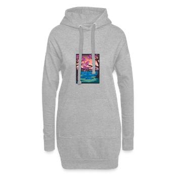 Japanese cherry blossom drawing Kanji Japan - Hoodie Dress - heather grey - Front