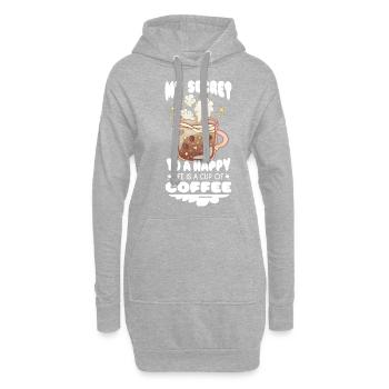 Kaffee - Hoodie-Kleid - Grau meliert - Vorne