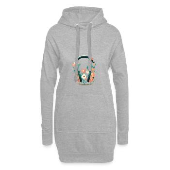Das neue Flower Headset 1 - Hoodie-Kleid - Grau meliert - Vorne