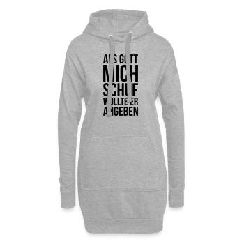 Als Gott mich schuf - Hoodie-Kleid - Grau meliert - Vorne