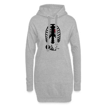 Squelette de grossesse - Sweat-shirt à capuche long Femme - gris chiné - Devant