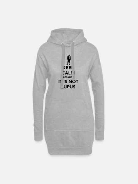Keep Calm - Not Lupus - Hoodie Dress - heather grey