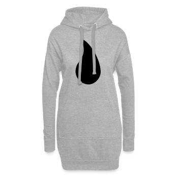 Gouttes - Sweat-shirt à capuche long Femme - gris chiné - Devant
