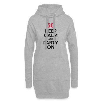 50 - Keep Calm and Party On - Hoodie Dress - heather grey - Front