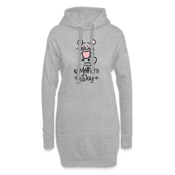 Fête des Mères - Sweat-shirt à capuche long Femme - gris chiné - Devant