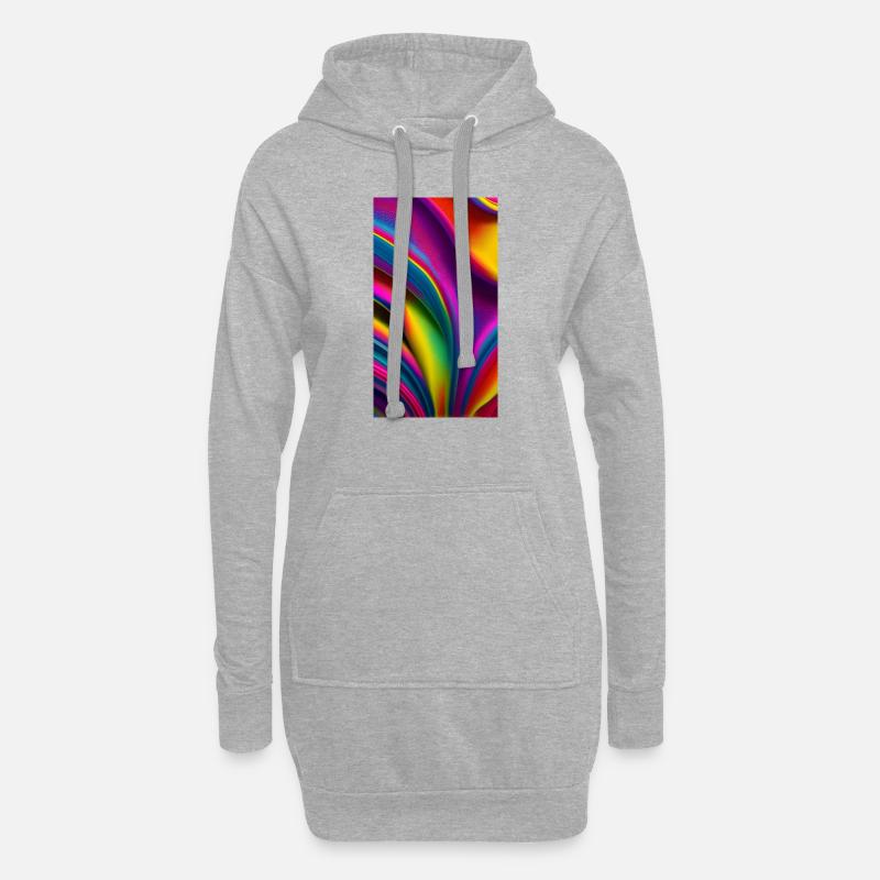 Farbexplosion der Abstraktion - Hoodie-Kleid - Grau meliert