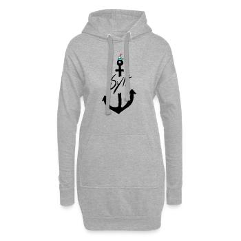 Sylt segeln - Hoodie-Kleid - Grau meliert - Vorne