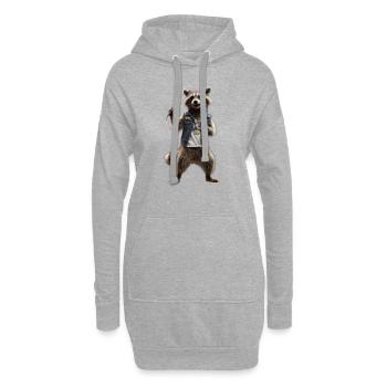 Waschbär-Singmikrofon - Hoodie-Kleid - Grau meliert - Vorne