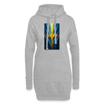 Die schwedische Flagge - Hoodie-Kleid - Grau meliert - Vorne
