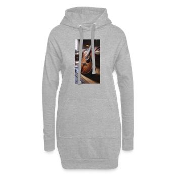 Guitare acoustique - Sweat-shirt à capuche long Femme - gris chiné - Devant