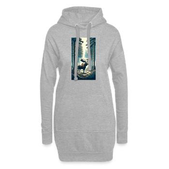 Élan - Sweat-shirt à capuche long Femme - gris chiné - Devant