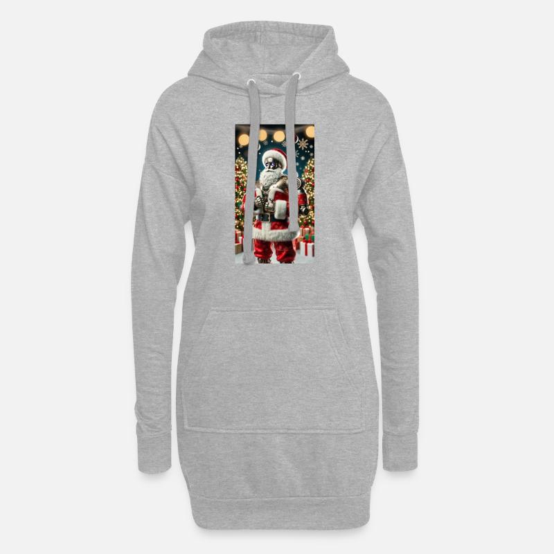 Weihnachtsmann - Hoodie-Kleid - Grau meliert