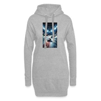 Eishockey. Stick und Puck. - Hoodie-Kleid - Grau meliert - Vorne
