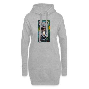 Koala Art Comic Kunst Wildlife - Hoodie-Kleid - Grau meliert - Vorne