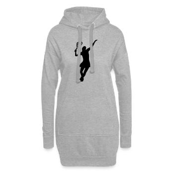 Joueur de tennis féminin - Sweat-shirt à capuche long Femme - gris chiné - Devant