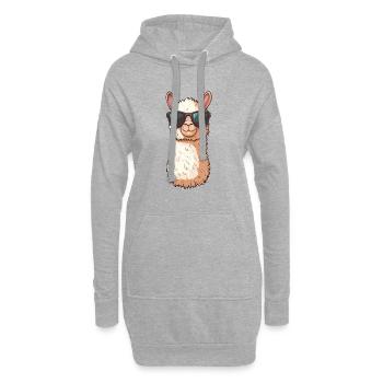 Lusitges Alpaka Llama Lama Sonnenbrille Sommer - Hoodie-Kleid - Grau meliert - Vorne