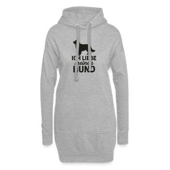 Ich liebe meine Hund 3 - Hoodie-Kleid - Grau meliert - Vorne