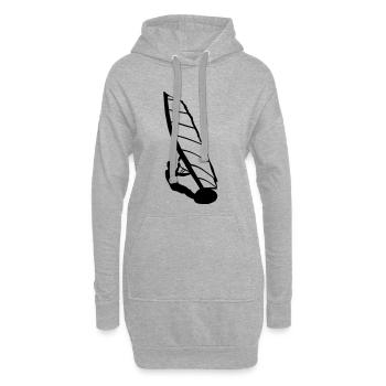 Windsurfer, Surfer, Wassersport,  - Hoodie-Kleid - Grau meliert - Vorne