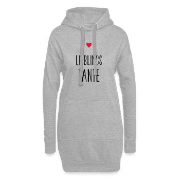Tante Lieblingstante Herz Geschenkidee Patentante - Hoodie-Kleid - Grau meliert - Vorne