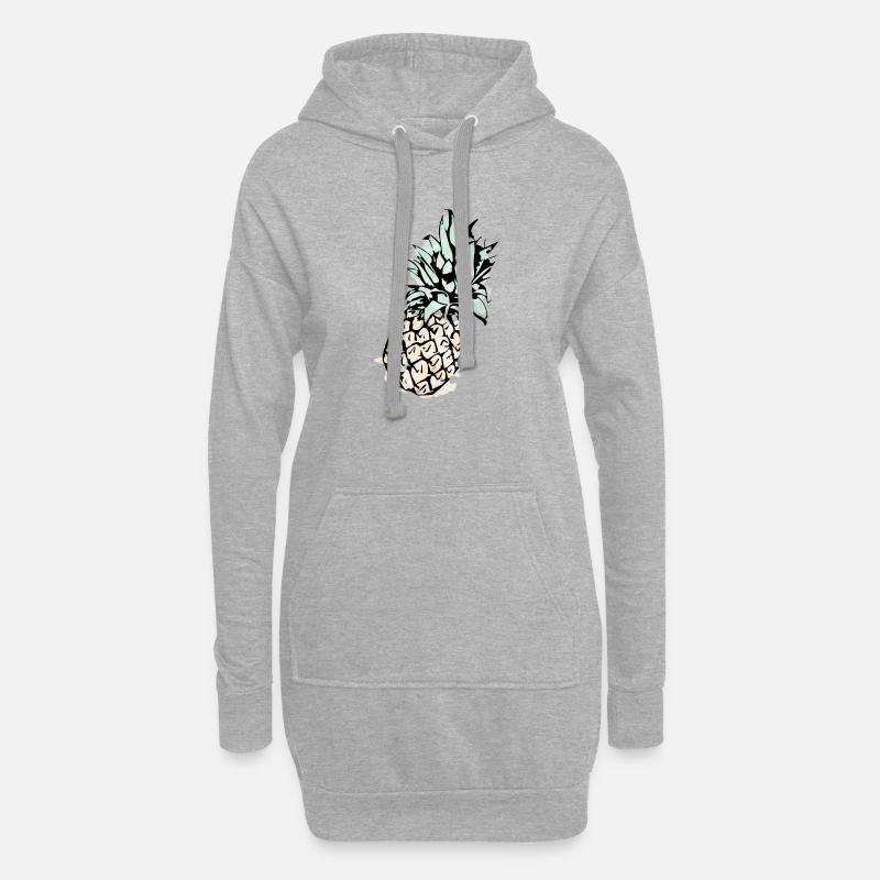 Ananas - Hoodie-Kleid - Grau meliert