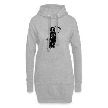 A Grande Faucheuse - Mort avec une faux - Sweat-shirt à capuche long Femme - gris chiné - Devant