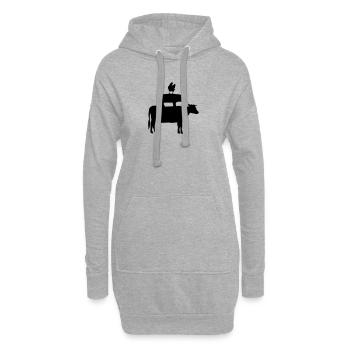 Kuh, Schwein und Huhn - Hoodie-Kleid - Grau meliert - Vorne