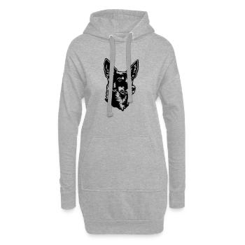 Tête de kelpie australienne - Sweat-shirt à capuche long Femme - gris chiné - Devant