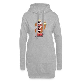 Phare paresseux CÔTE DE MER - Sweat-shirt à capuche long Femme - gris chiné - Devant