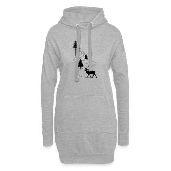 Skandinavien Straße Rentier - Hoodie-Kleid - Grau meliert - Vorne