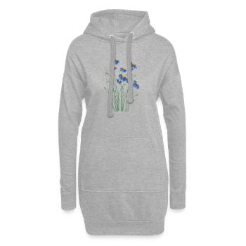 Wilde Blumenwiese im Aquarellstil - Hoodie-Kleid - Grau meliert - Vorne