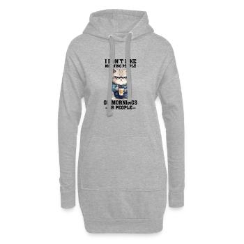 i dont like morning people Cat coffee - Hoodie-Kleid - Grau meliert - Vorne