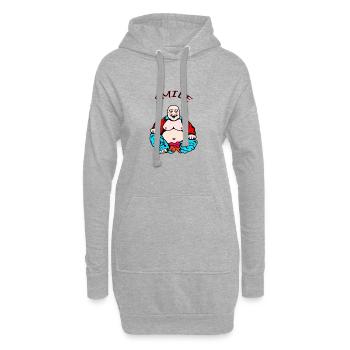 Yoga joyeux - Sweat-shirt à capuche long Femme - gris chiné - Devant